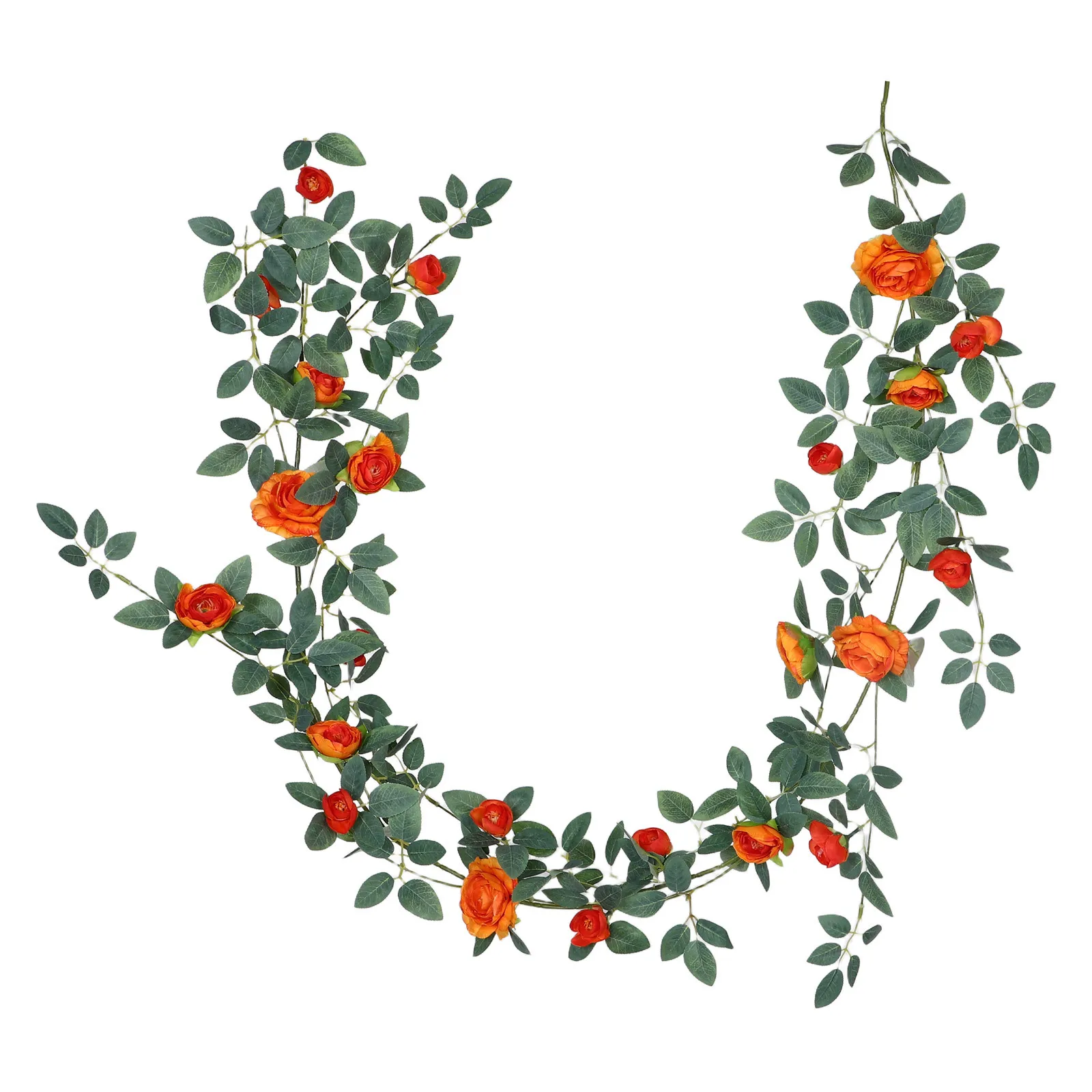 

Lifelike Artificial Rose Vine Garlands with Iron Wire for Indoor Outdoor Wedding Party Decor Ceiling Hanging Floral Vines