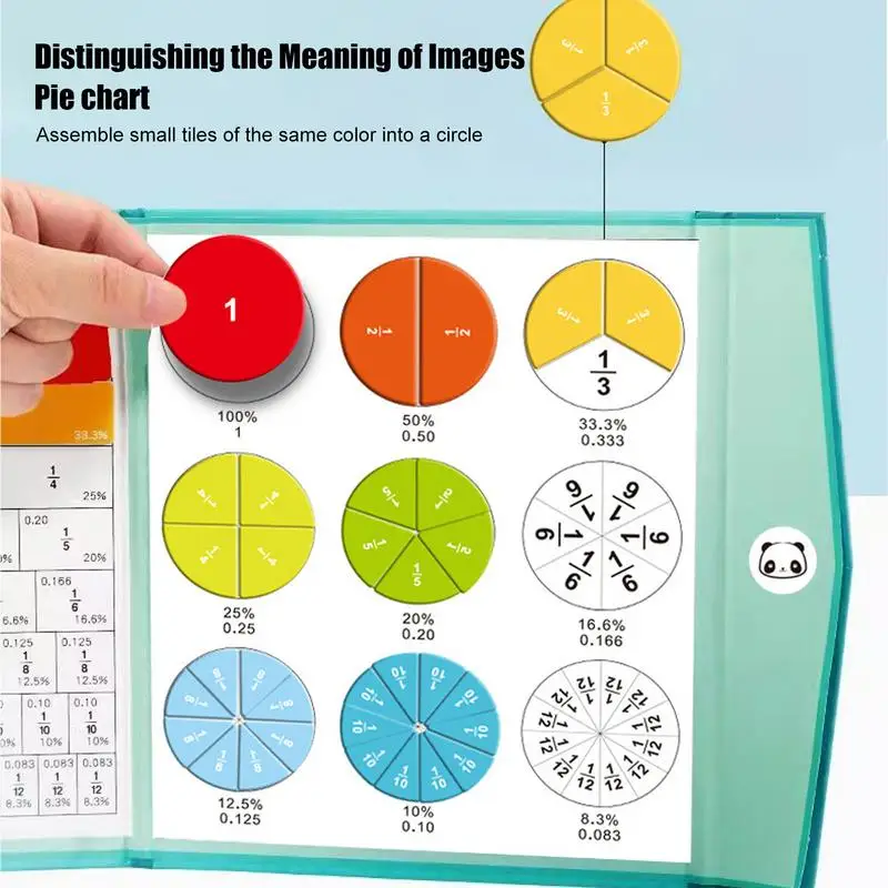 Bambini frazione magnetica apprendimento matematica giocattoli frazione libro Set sussidi didattici Parish apprendimento aritmetica giocattoli educativi