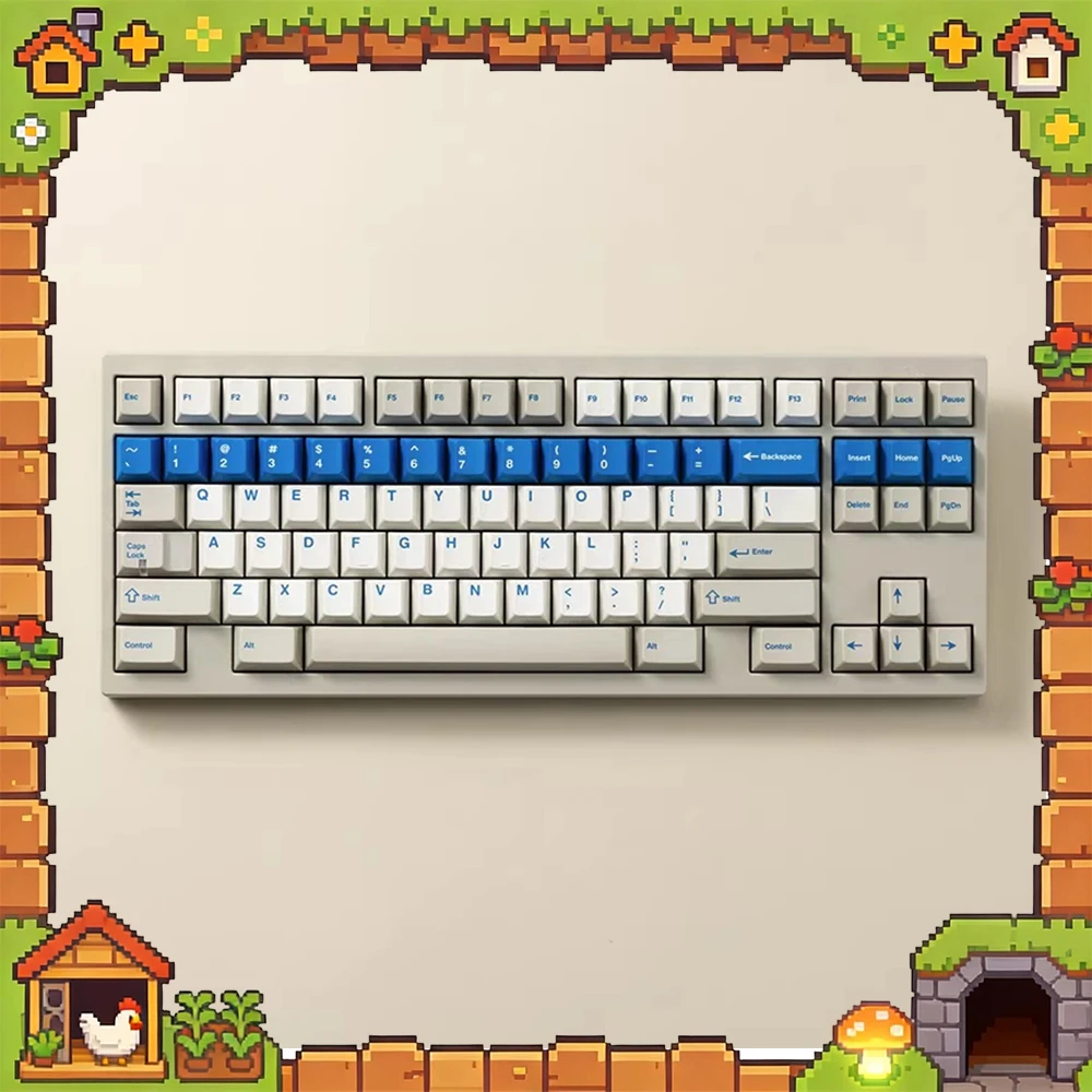 

PBTfans View PC Keycaps Thermal Sublimation Pbt Material Keyboard Keycaps Beige Original Factory Height For PC Accessories Gifts