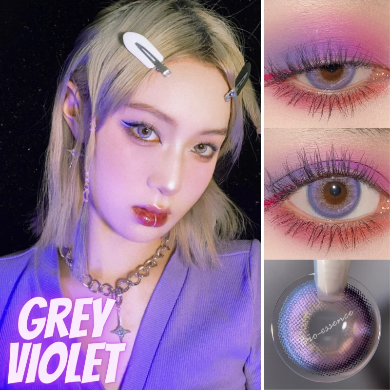 Bio Essence Contact Lenses Cosplay Anime Pupils Color Contact Lenses For Eyes 1 Pair Purple Halloween Graduated Contact Lenses