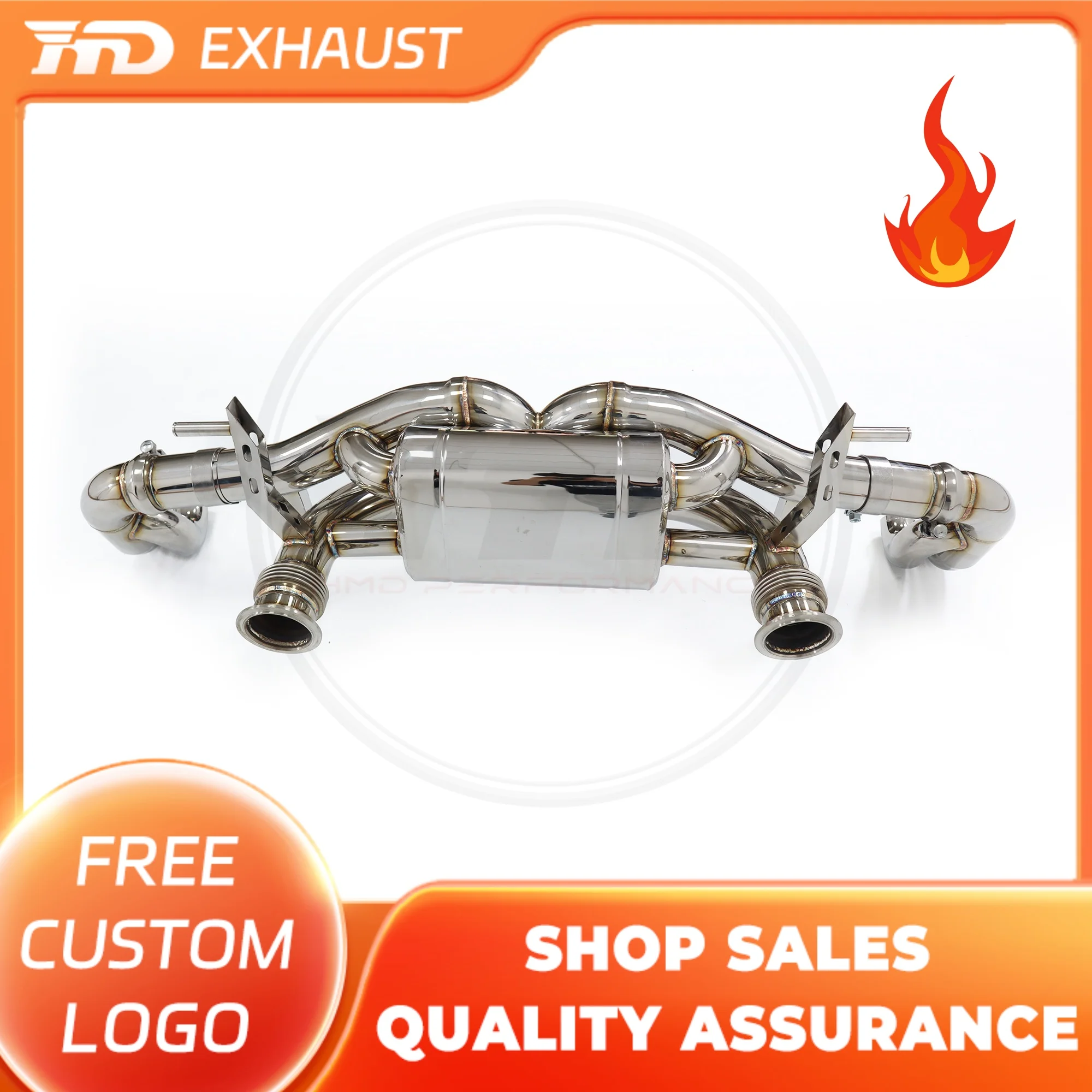 

HMD Hot sale Stainless Steel Catback Exhaust for Audi R8 V8 4.2L/5.2L 2017+ Performance version with valves muffler Car