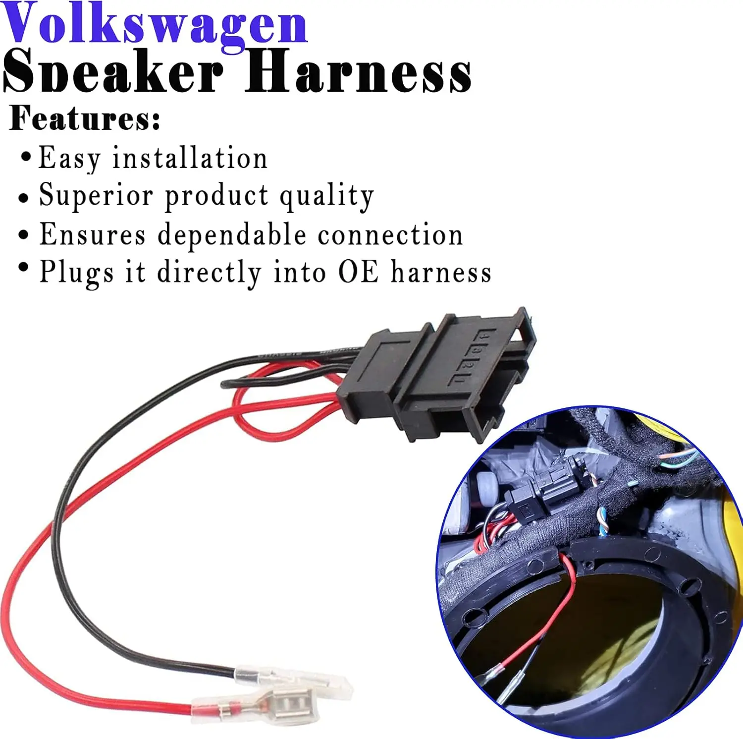Speaker Wire Harness Adapter Replacement for VW Jetta GLI GTI Beetle Golf Passat Polo Car Speaker Connector Harness Adapter