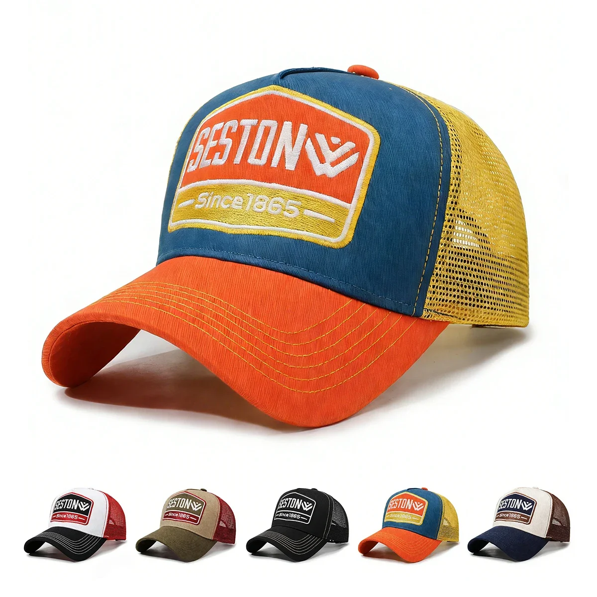 Markenhüte für Herren, geeignet für Frühling und Sommer, Baseballkappen für große Kopfgrößen, lassen Sie jünger aussehen, Sonnenschutzkappen – Detail 6