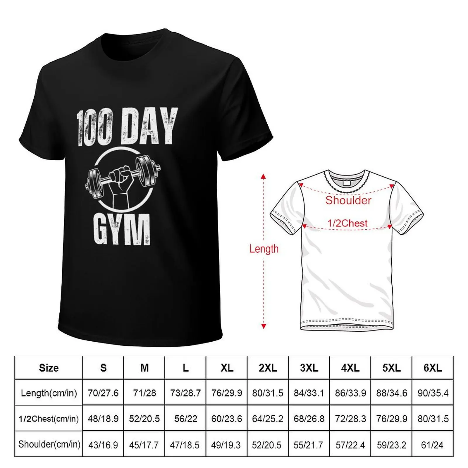 100 Days of Gym - Fitness Milestone Tee T-Shirt Novelty Print Casual Tee Shirt