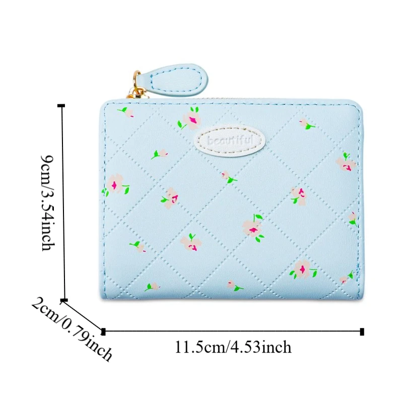 أزياء زهرة المرأة المحفظة أضعاف قصيرة طالب المحفظة بو الجلود سستة عملة المحفظة بطاقة حقيبة