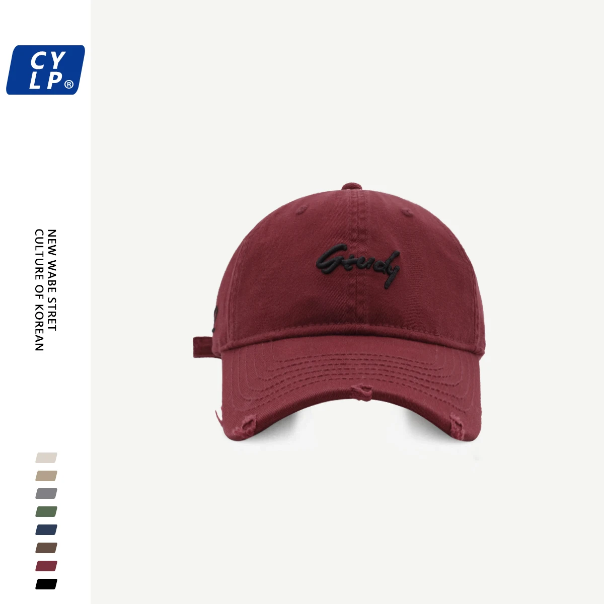 Washed Baseball Cap Men and Women Same Korean Style Three-Dimensional Letter Embroidery Soft Peaked Cap