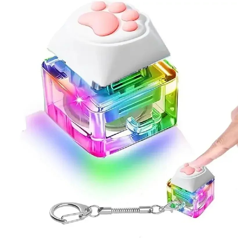 Keyboard Key Toy Stress Relief Fidget Button Keycap Clicker Fidget Keychain Keyboard Keychain Toys Finger Keyboard