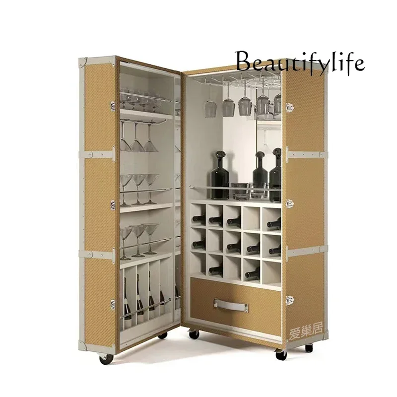 

55Italian light luxury wine cabinet luxury simple style villa dining side cabinet high sense art decoration locker