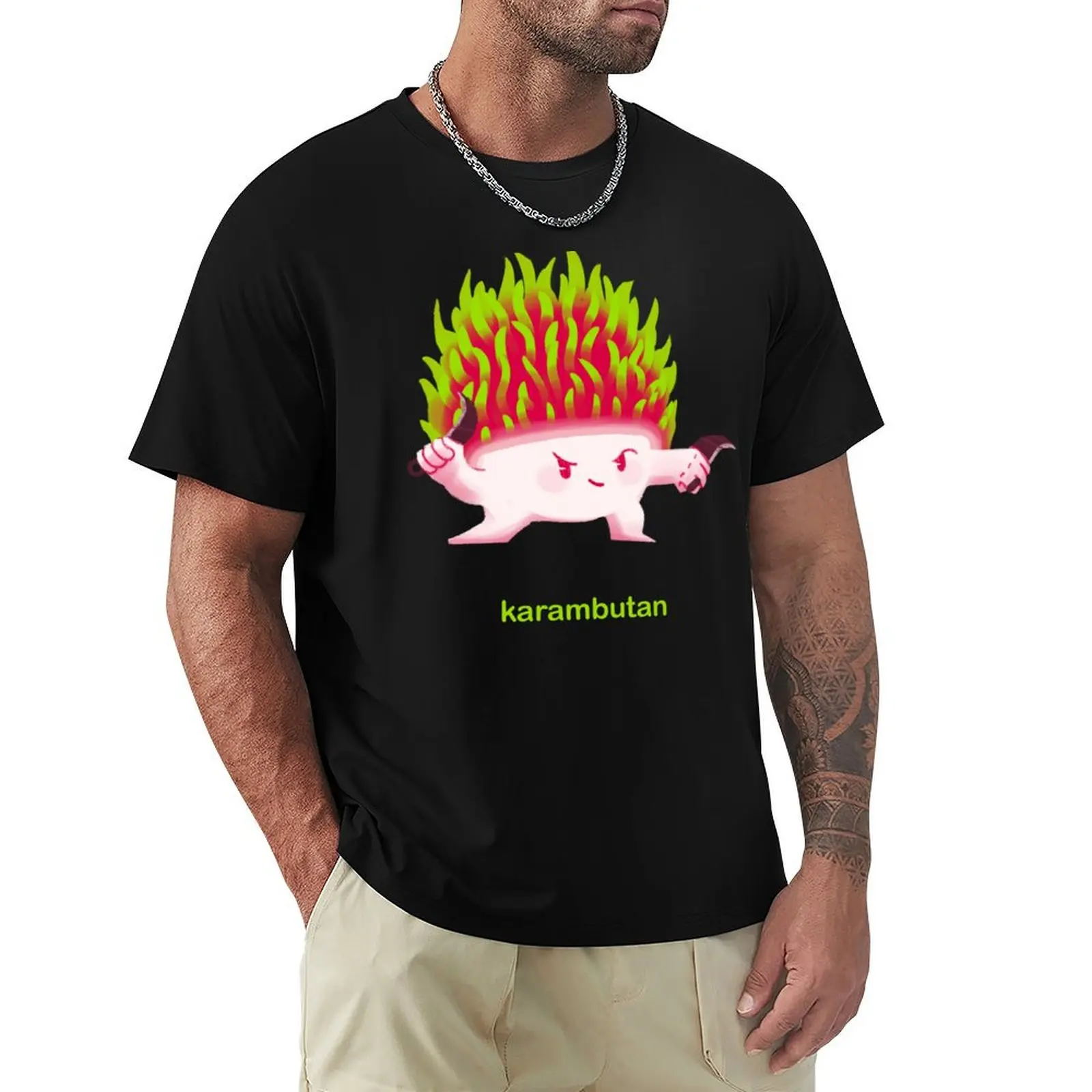 Camiseta mari the rambutan (con centro verde), camiseta informal de manga corta para uso diario