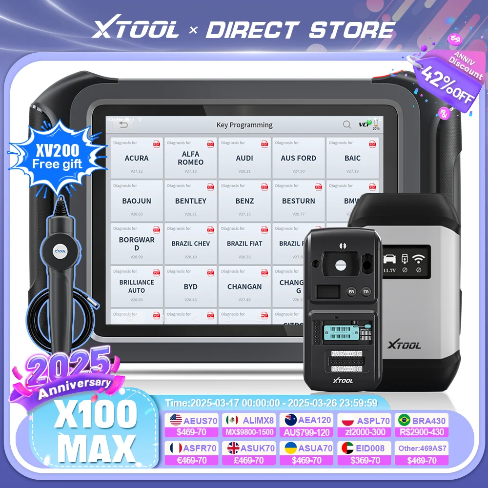 XTOOL X100 MAX Key Programming Tools All System Diagnostic Tools ECU Coding Topology Map 42+ Reset Services DoIP CAN FD PK PAD3