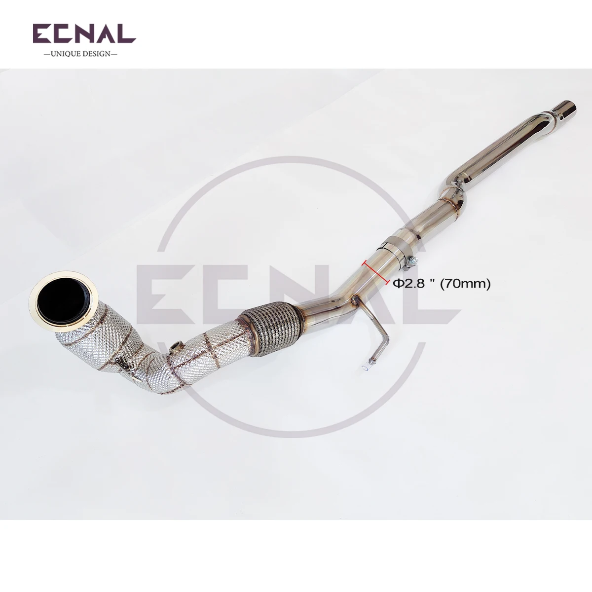 

Ecnal Exhaust Downpipe with Heat Shield High Performance Car Sport Exhaust Pipe for Audi TT TTS 8s MK3 2.0T 2015-2018