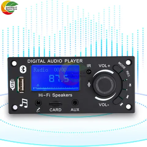 FM 라디오가 장착된 LCD 디스플레이 Mp3 디코딩 보드 블루투스 모듈 자동차 오디오 마더보드