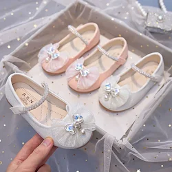 Scarpe per spettacoli di nozze per feste appartamenti per bambini Casual ragazze Mary Janes nuovi bambini scarpe morbide in pelle di cristallo principessa