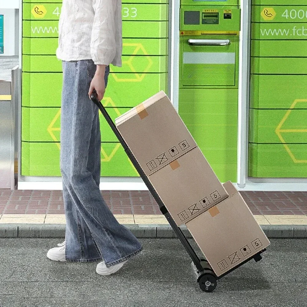 

Hot Sales Folding Hand Trolley Luggage Cart Portable Shopping Cart Household Lightweight Dolly Moving Trailers Sturdy Folding Ha