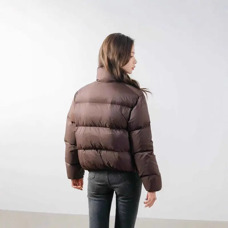 Modny płaszcz damski z bawełny, luźny krój, zimowy, nowy, stylizowany na kurtkę, z zamkiem błyskawicznym, długi płaszcz.