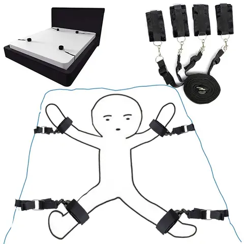 Erotic Adult Games BDSM Bondage Set Restraints Wrists Ankle Cuffs For Women Couples Handcuffs No Vibrators sexx Toys sexx Shop