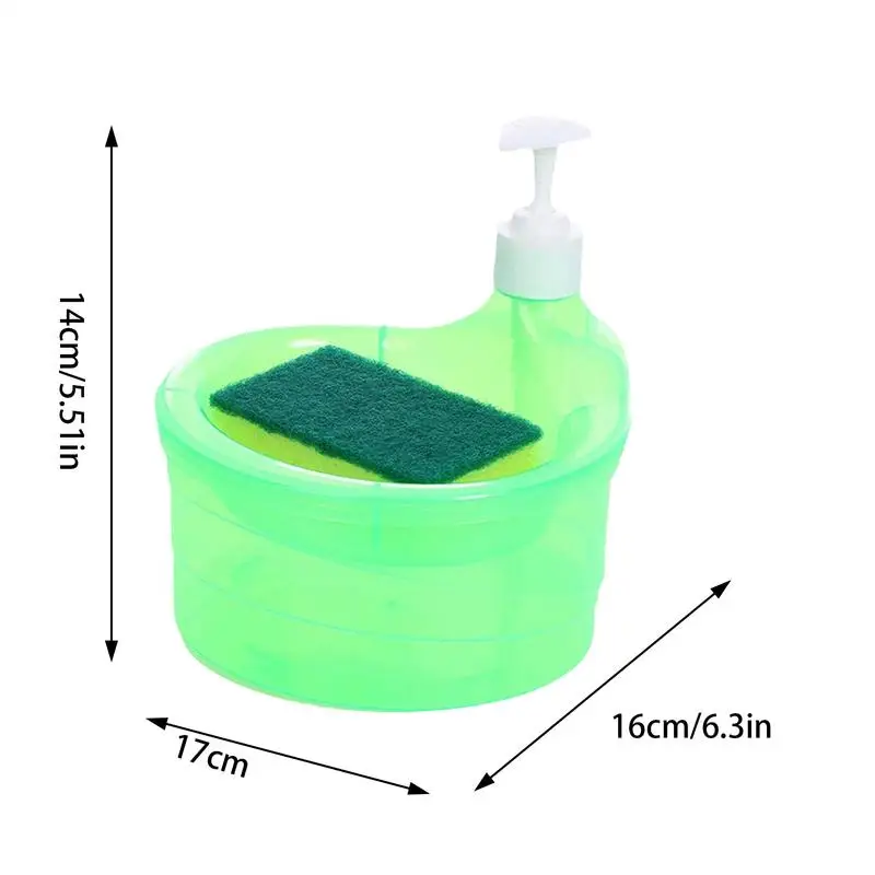 Soap Dispenser Bowl Kitchen Washing Up Liquid Dispenser 2 In 1 Washing Up Liquid Dispenser With Sponge Dish Soap Dispenser And