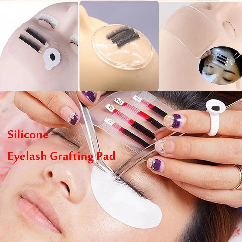 Beauty Glue Pad Silicone Lashes Tray Eyelash Grafting Holder Individual Eyelash Palette Extension Tool