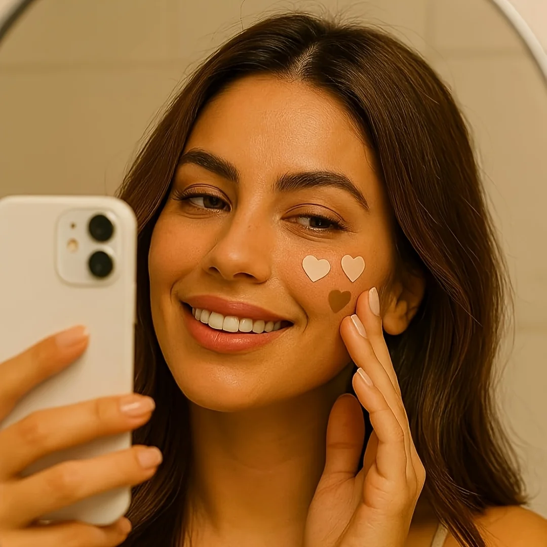 160PCS Coffee-Colored Heart-Shaped Water Gel Acne Patch - Invisible Acne Covering Patch, With Long-Lasting Adhesion and No Resid image 5