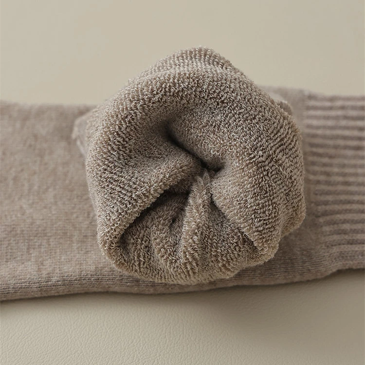 1 Paar Winter-Socken mit dicken Zehen für Damen, Baumwolle, solide, atmungsaktiv, warmer Boden, schlafender Frottee gegen kalten Schnee, lose Fünf-Finger-Socken – Detail 15