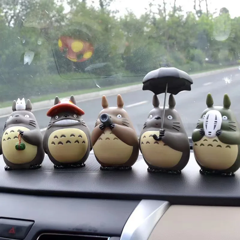 5pcs Anime Miyazaki Hayao Series Totoro Figure Mini Statue Cute Toys Room Ornaments Pvc Figures Toy Kid Gifts Collecctibles