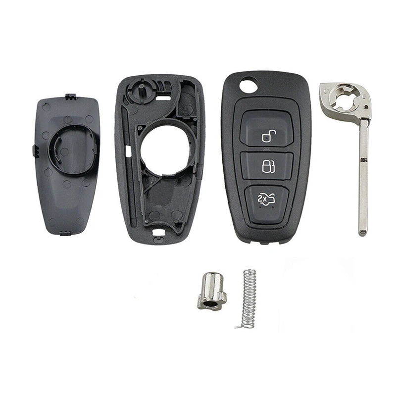 3 Button Car Remote Fob Full Key Case Cover Procter Shell Black For Ford Transit Connect Custom Focus C-Max