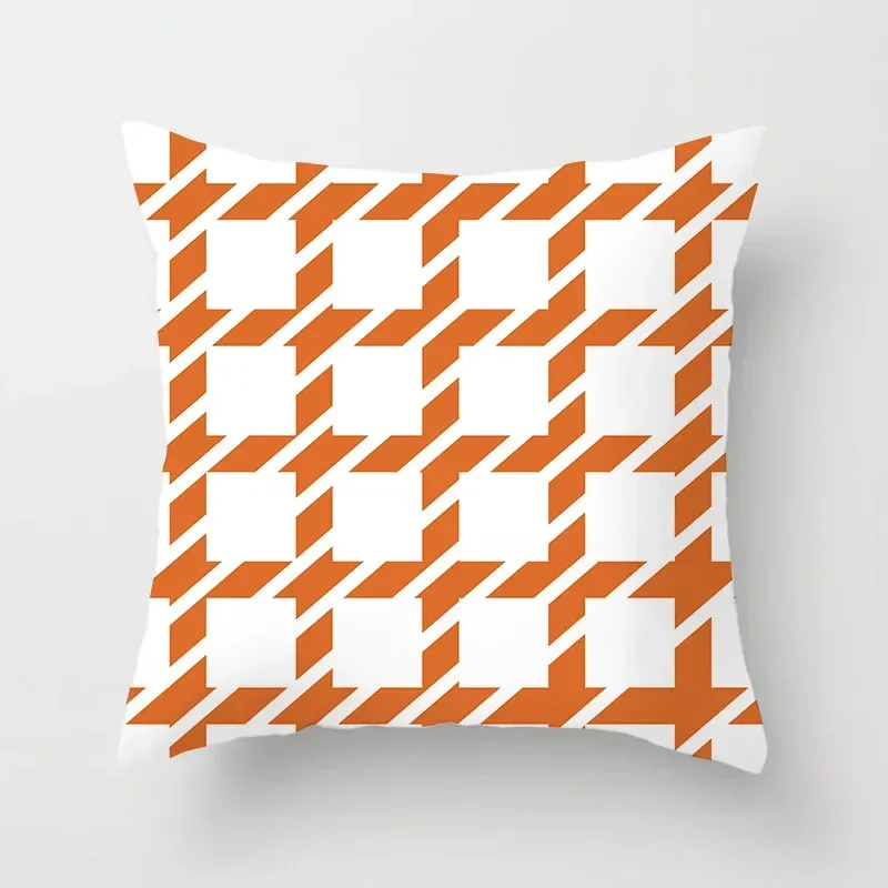 Nordic Orange Pattern Sofa and Bedside Pillow Cover Modern Simple Casual Waist Head Pillow Cushion Cover Pillows Decor Home 45cm