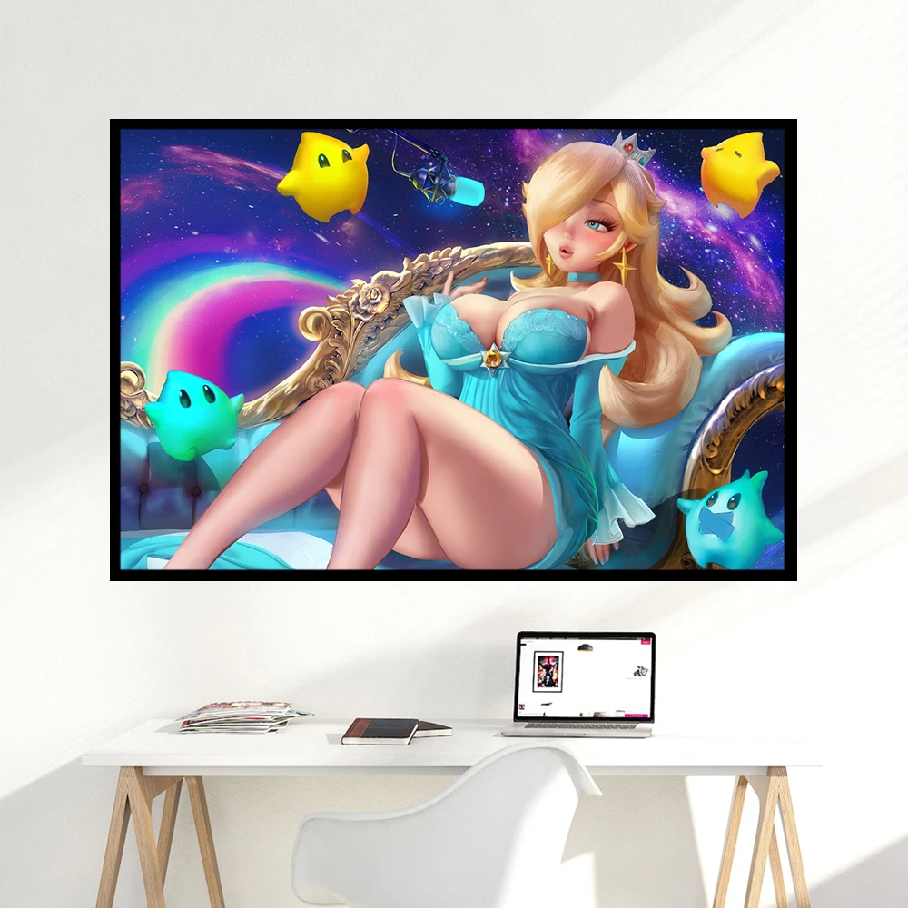 Princess Peach animation Canvas Poster AI painting sexy HD large wall art decorative painting Home Decor Painting Custom size