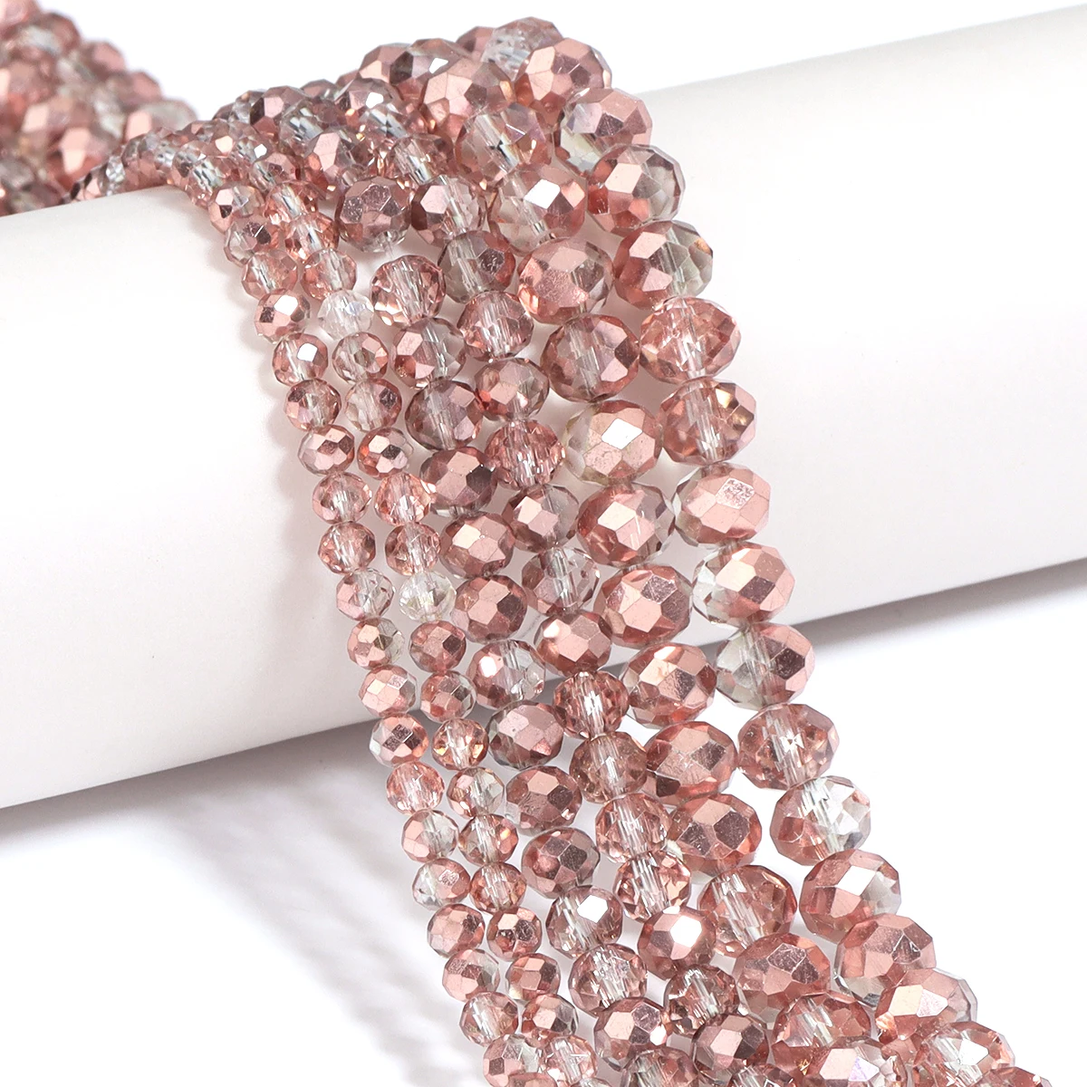 4/6/8mm Facettierte Rose Braun Kristall Glas Perlen Flache Runde Lose Perlen Für Schmuck Machen Diy armband Ohrring