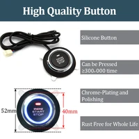 Hippcron Car Alarm One Button Start/Stop System Kit Remote Engine Door Lock Keyless Entry System Central Locking 3