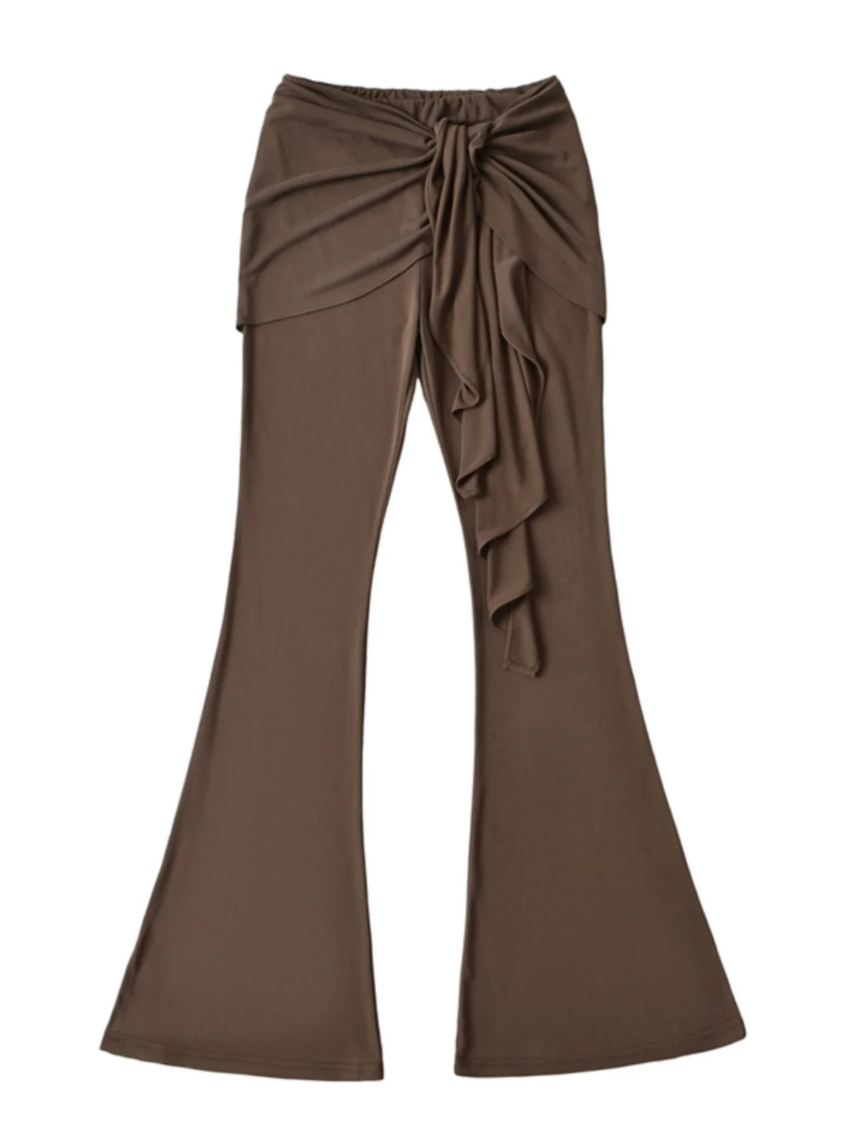 Ele été Long Dra Micro pantalon évasé femmes jambe allongeant longueur au sol pantalon décontracté rue Sle l taille