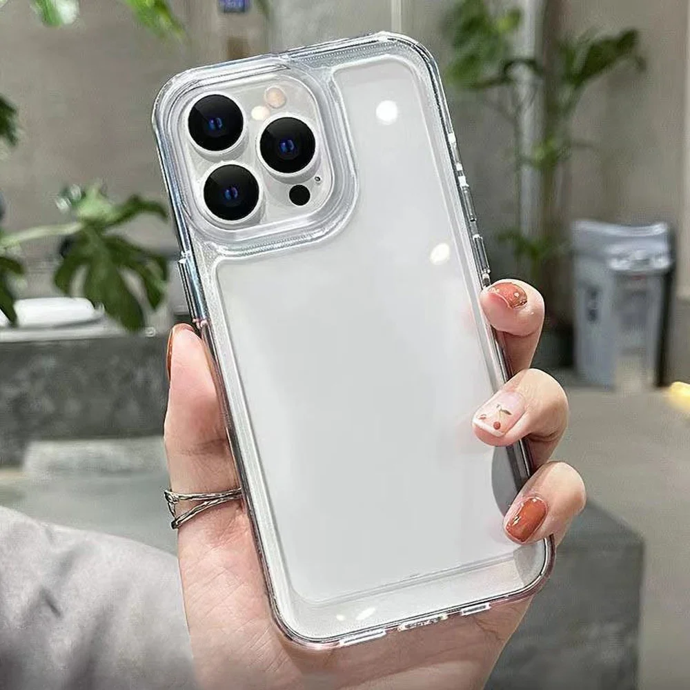 Coque de téléphone transparente à petits pois pour iPhone 17 16 15 14 13 12 11 Pro/Max/Plus, coque souple anti-choc