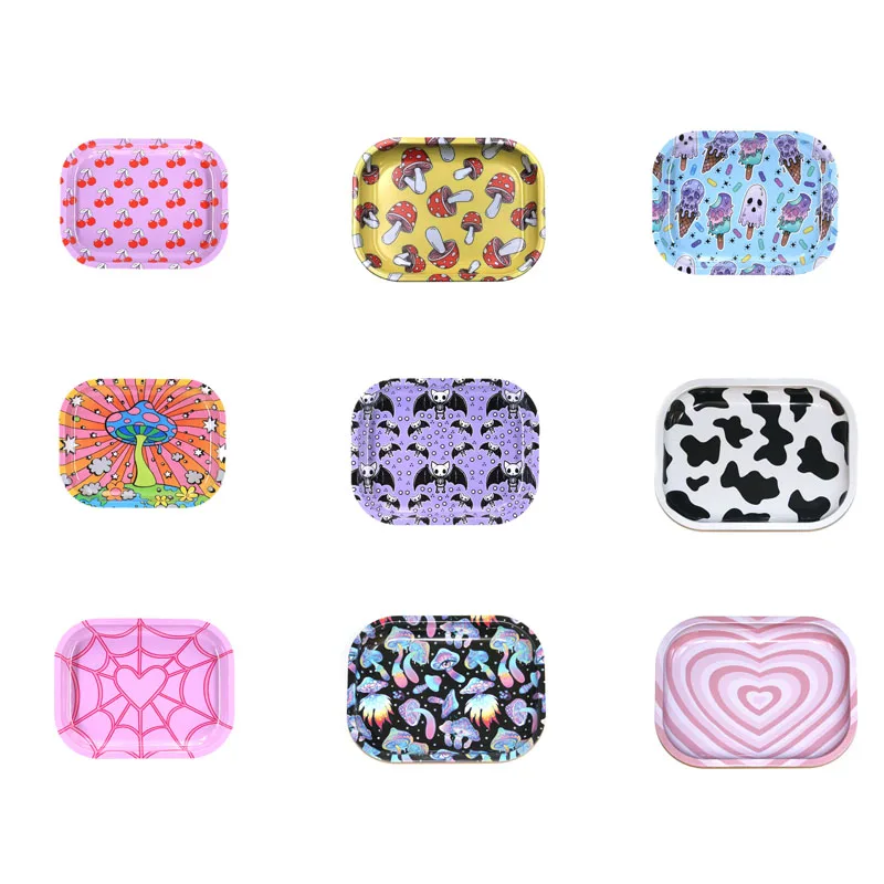

1PCS 7x5.5inch Tinplate Tobacco Rolling Tray Cigarette Smoking Accessories Tray Storage Plate Small Roller Cigaret Container