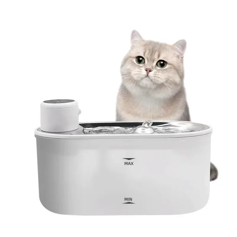 3L Wireless Cat Water Fountain Auto Sensor Drinking Fountain Stainless Steel Water Tray Electric Mute Pet Dog Water Dispenser