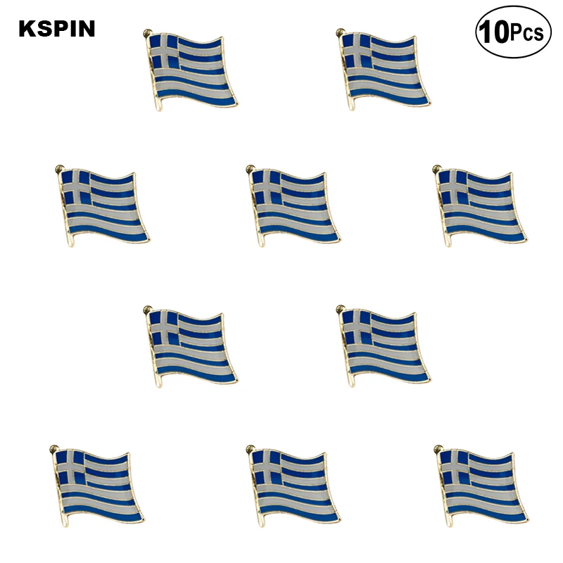 

Greece Flag Lapel Pin Flag badge Brooch Pins Badges 10Pcs a Lot