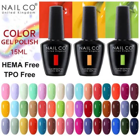 NAILCO 15ml HEMA FREE TPO FREE TOP BASE Coat Nail Gel Polish Supplies Vernis Semi Permanent Nail Art Manicure Gel Ongle UV Nail