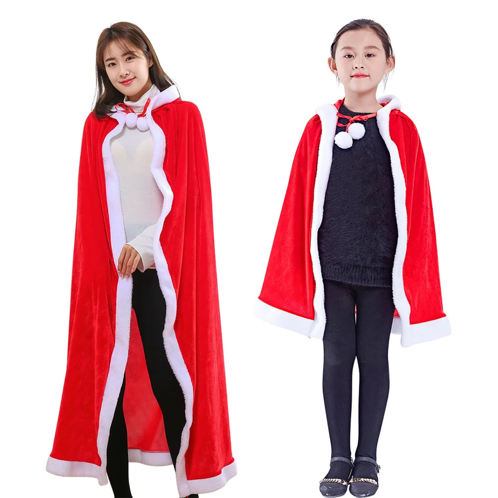 

Рождественский плащ с капюшоном, накидка 90 см, премиальный косплей, халат Санта-Клауса, костюм для рождественской вечеринки, плащ с капюшоном, накидка для косплея