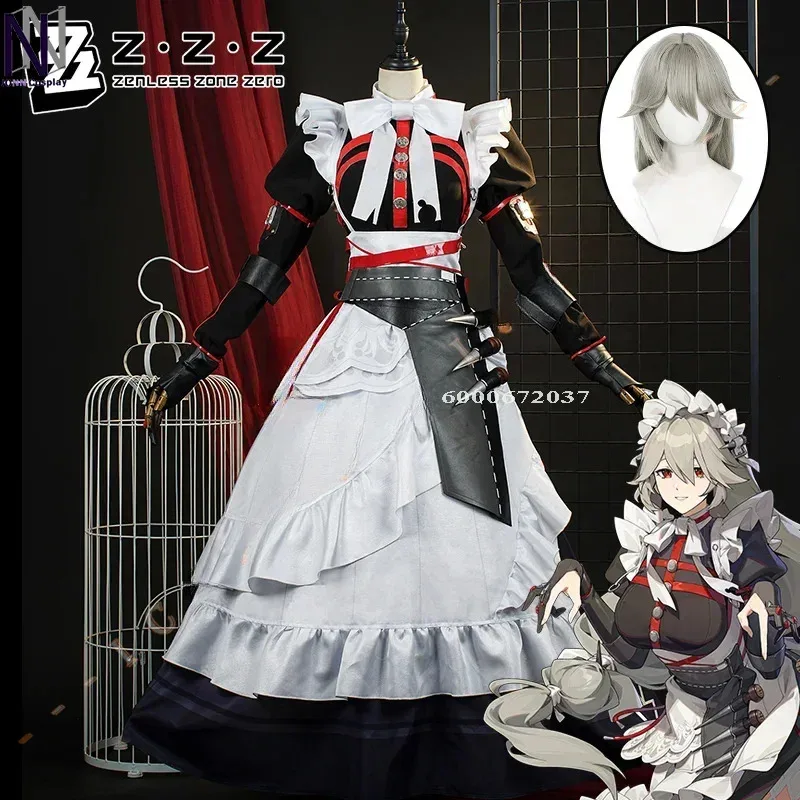 

Zenless Zone Zero Alexandrina Sebastiane Rina Cosplay Costume Wig Dress Maid Uniform Victoria Housekeeping Halloween Women Party