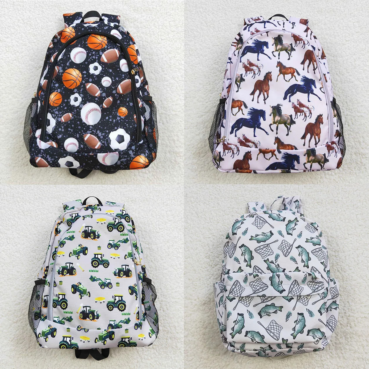 Wholesale Children Football Baseball Cartoon Black Backpack Travel Daypack Toddler Outdoor Portable Teen Girl Kids Animal School