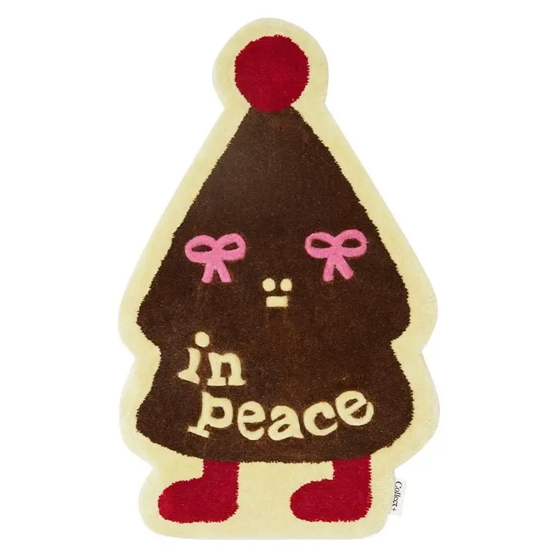 VIKAMA Christmas Tree Imitation Cashmere Carpet For Bedroom Non-Slip Bedside Rug For Bathroom And Bathroom Area Decoration