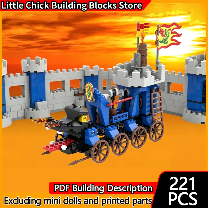Medieval Castle Model MOC Building Bricks Heavy-Duty Siege Vehicle Modular Technology Children Holiday Gifts Assemble Toys Suit