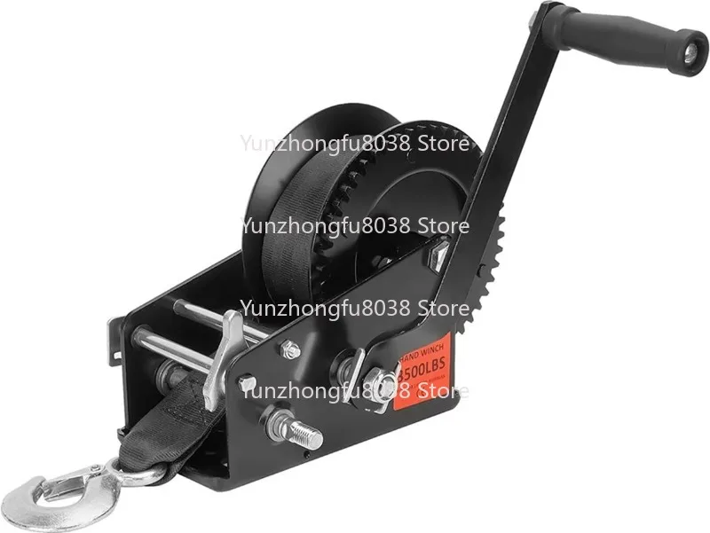 3500Lbs Heavy Duty Boat Trailer Winch with Manual Handle, Marine Rope Winch for Boat Towing