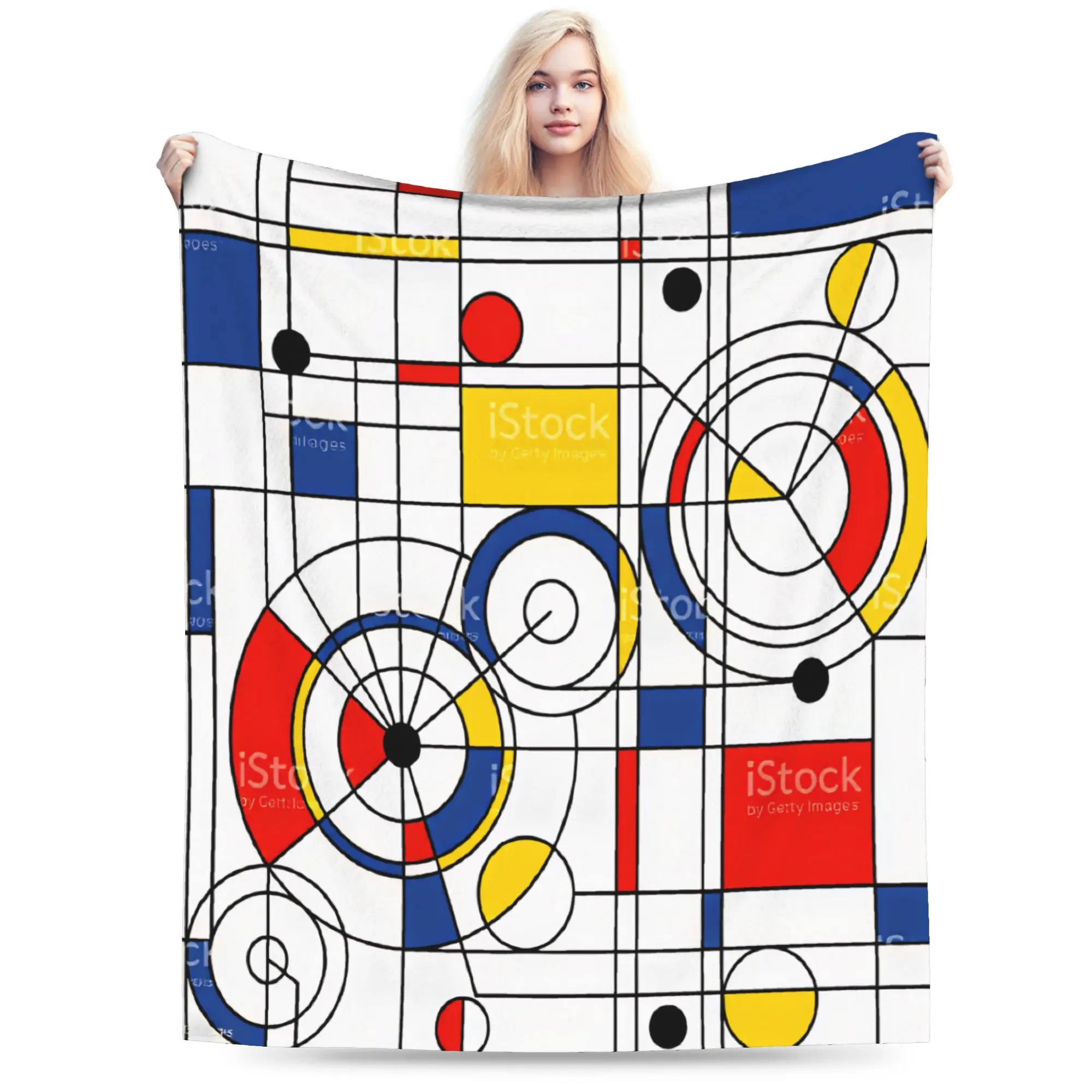 Piet Mondrian Abstract 1960s Warm Soft Blankets  Kids Plush Bedding Throws Fluffy Home Decor Flannel Bedspread Sofa Bed Cover