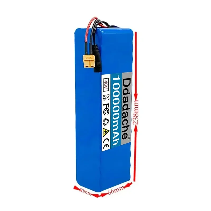 전기 자전거 스쿠터용 리튬 이온 배터리 팩, 13S3P, 48V, 100000mAh, 100Ah, 1000W BMS, 54.6V