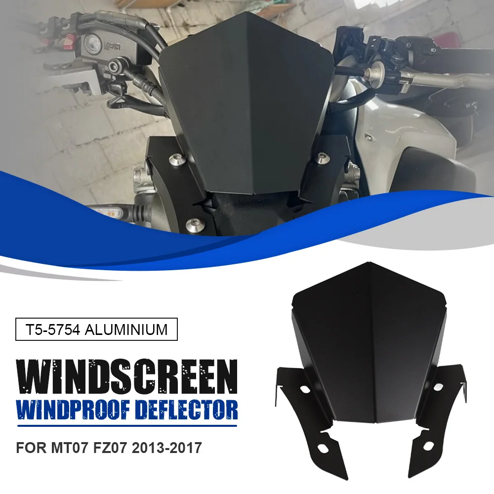 

FOR Yamaha FZ-07 FZ07 MT07 2014 2015 2016 2017 CNC Aluminum Motorcycle Accessories Windshield Windscreens Wind Deflectors MT-07