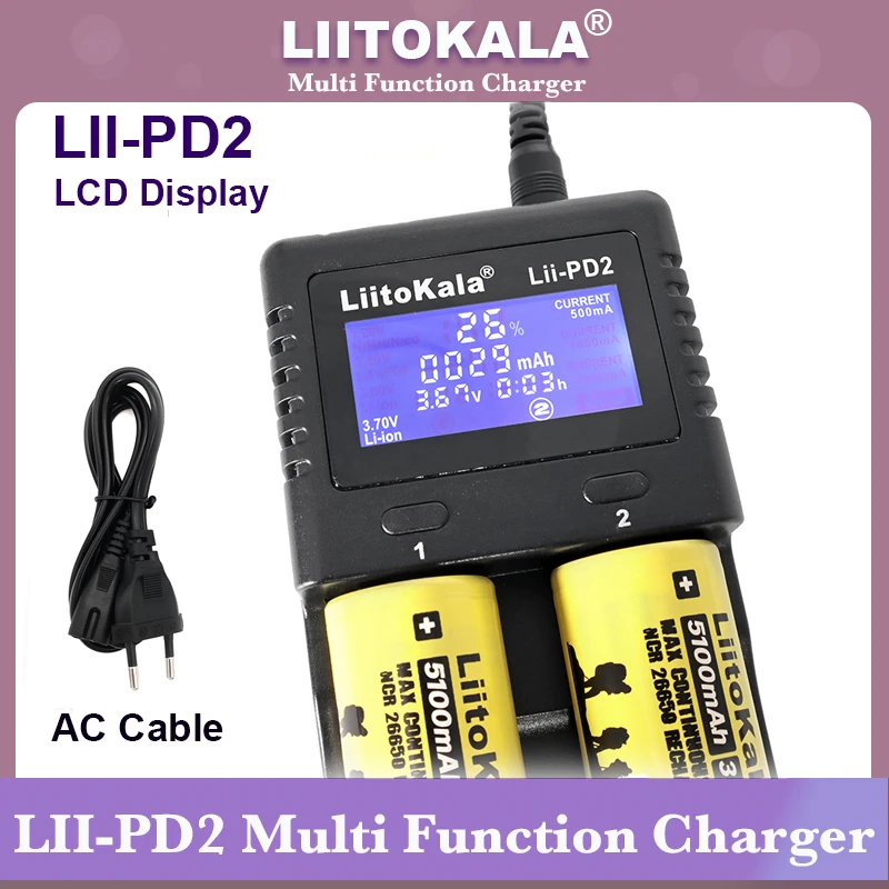 Hot LiitoKala Lii-PD4 Lii-S4 Lii-500S Lii-S6 ładowarka do 18650 26650 21700 AA AAA 3.7V/3.2V/1.2V baterie litowe NiMH