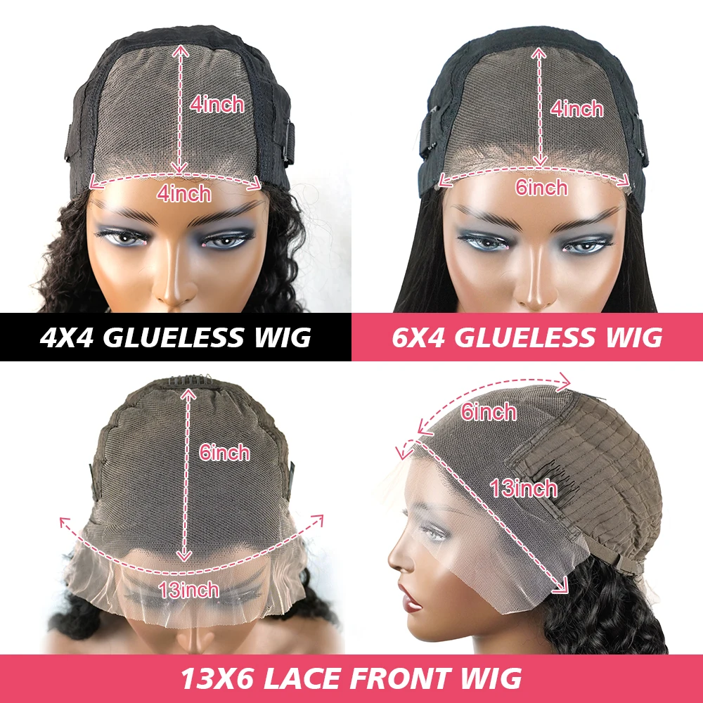 Straight Pre Cut Glueless Wig 100% Human Hair Ready To Wear Preplucked 13x6 HD Lace Frontal Wigs Human Hair For Women 36 40 Inch image 6