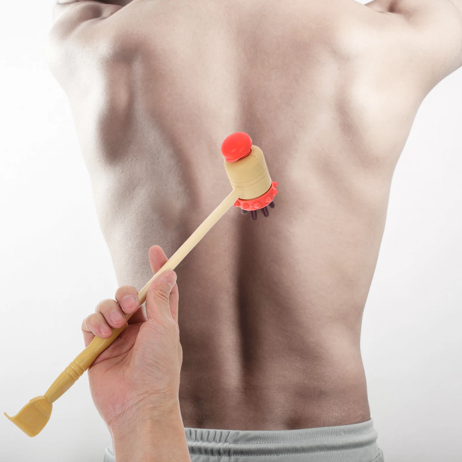 

2 шт., деревянный массажер для спины с бусинами, ручная палочка для снятия мышц плеч, талии, портативный ручной массажный молоток