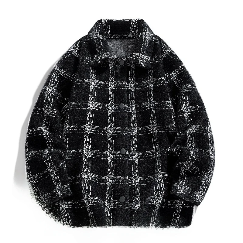 American Style Casual Men's Open Cardigan Jacket Autumn Spring Youth Trendy Warmth Polyester Long Sleeve Button up Coat