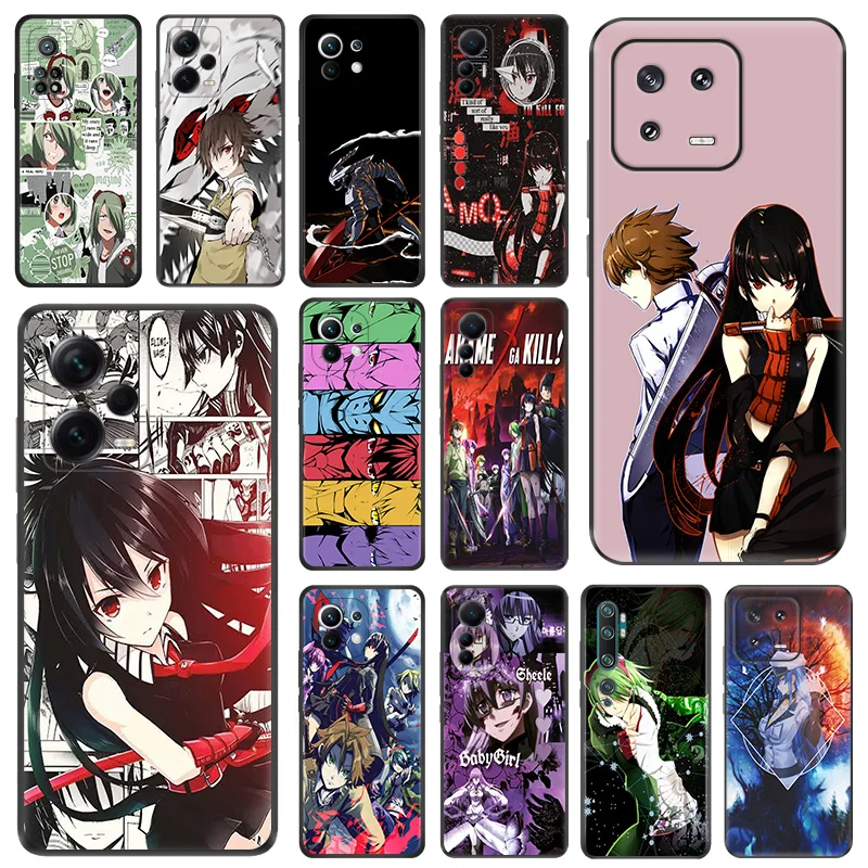 Black Matte Phone Case for Redmi Note12 Note13 5G Xiaomi 13 12 Pro 12C 12X 12T 13C 12S Lite Anime Akame Ga Kill Soft Cover